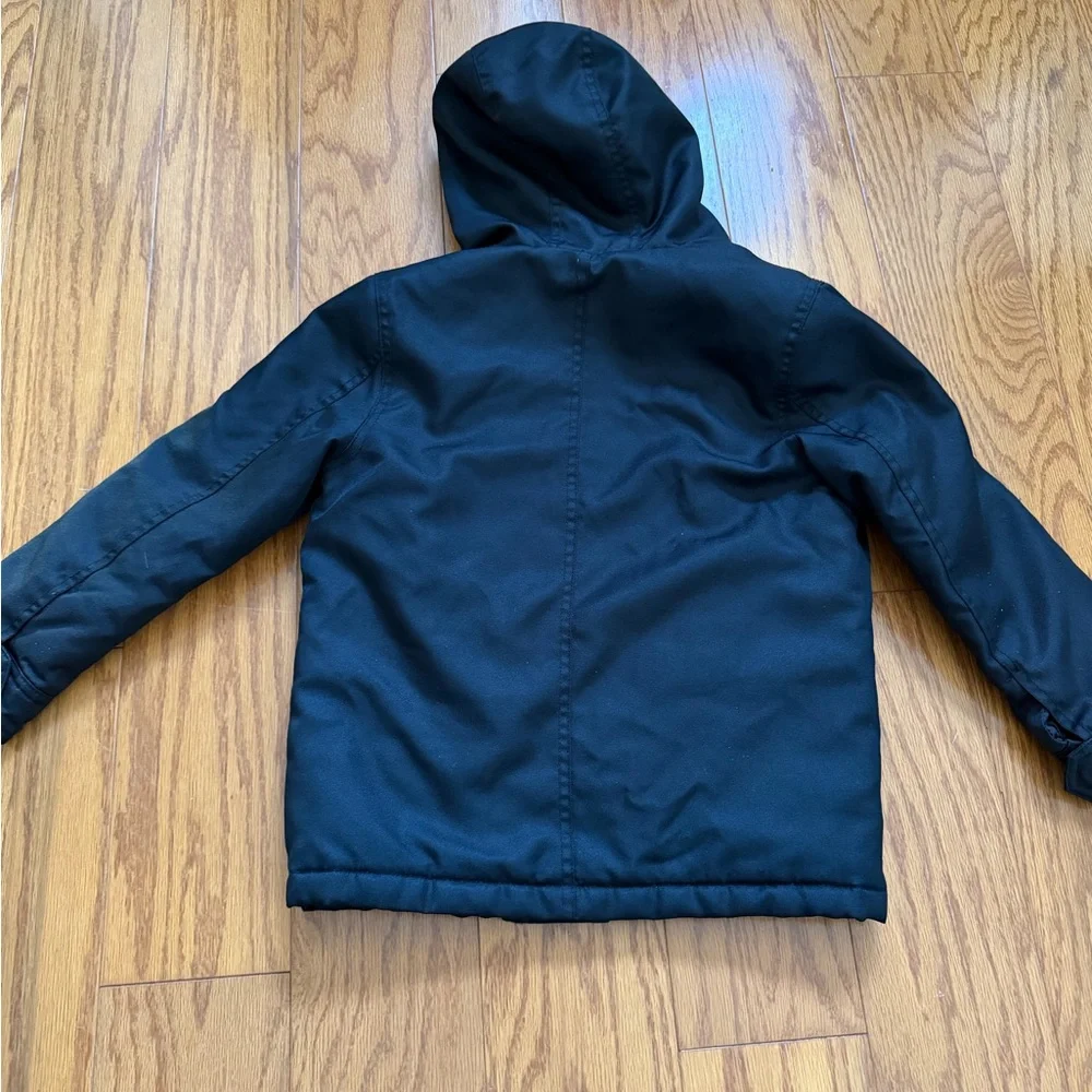 GAP Kids Black Hooded Puffer Jacket small s barn coat